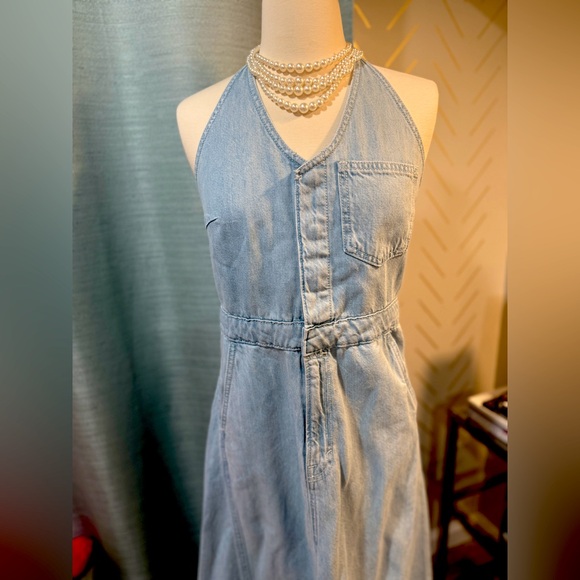Halter denim long dress NWOT size 4 from Universal Thread 2024 - Picture 1 of 7